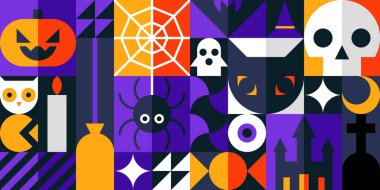 Bauhaus Cadılar Bayramı Örnek Vektör İllüstrasyonu