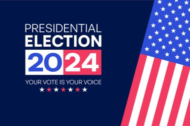 Presidential Election 2024: Your Vote is Your Voice with American Flag Vector Illustration clipart