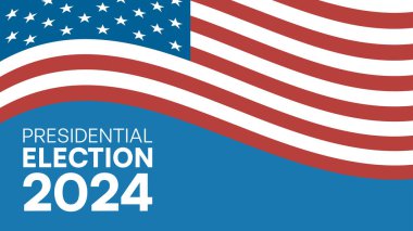 Amerikan Bayrak Vektörü İllüstrasyonlu Başkanlık Seçim Posteri