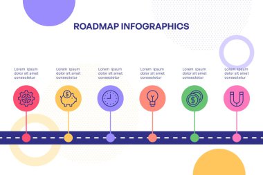Yatay Adımlar ve Kilometre Taşları Resimleriyle Minimalist Zaman Çizelgesi Bilgileri