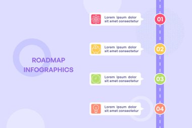 Yığılmış Kilometre Taşları Vektör İllüstrasyonlu Dikey Çizgi Haritası Bilgisi