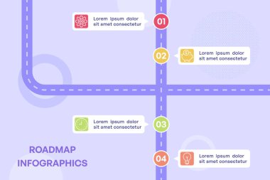 Dikey Kilometre Taşı Vektör İllüstrasyonlu Kesişen Yol Bilgileri
