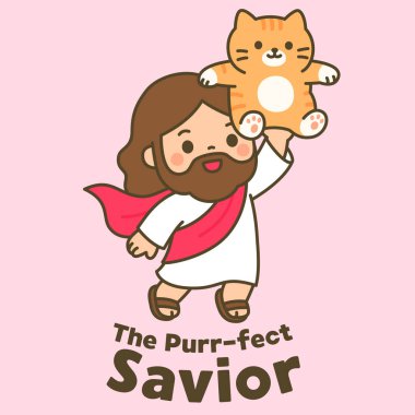 İsa 'nın kediyi elinde tuttuğu manşet Efsane Kurtarıcı