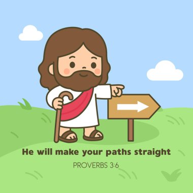 İsa, işaret direğini işaret ediyor. Yollarınızı Düz Ayet İllüzyonu yapacak.