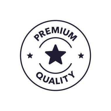 Ürün Marka Vektörü İllüstrasyonu için Dairesel Düzende Yıldız Sembollü Kaliteli Rozet