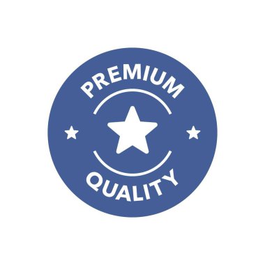 Mavi Yıldız Simge Vektör İllüstrasyonlu Kaliteli Amblem Rozeti