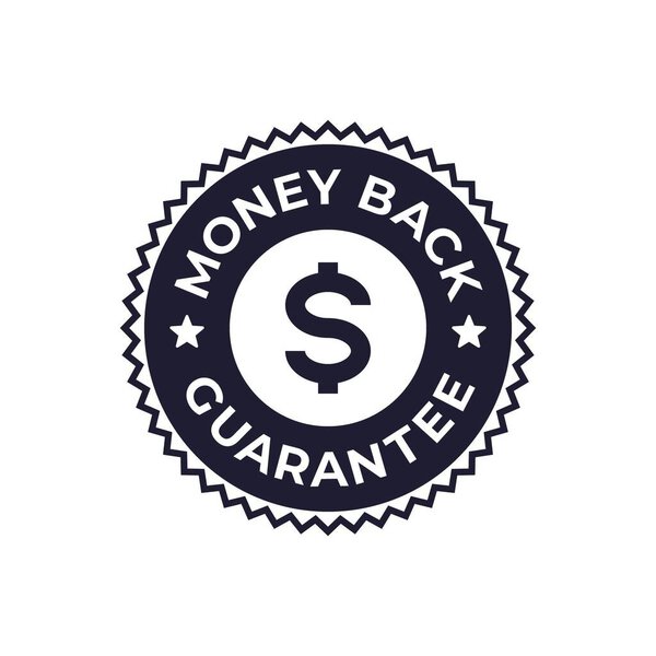 Money Back Guarantee Seal with Dollar Symbol in Circular Design Vector Illustration