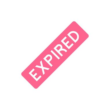 ExPIRED Beyaz Arkaplan Vektör Resimlerinde Çapraz Pembe Metin