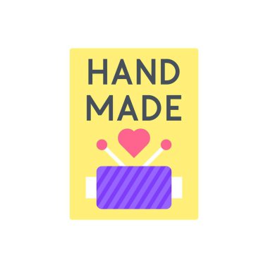 Sarı Çerçeveli El Yapımı Şırınga Kalbi ve Mor İplik Rozeti