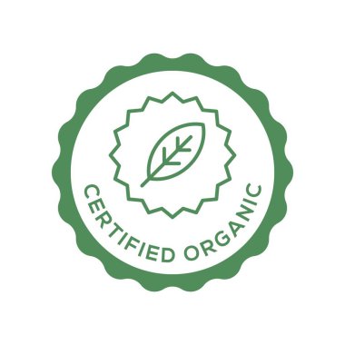 Asgari Yeşil Mühürlü Sertifikalı Organik Ürün Rozeti Yaprak Simgesi Taslak Vektör ResimleriName