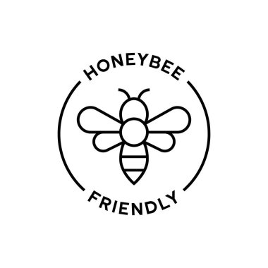 Balarısı Dost Canlısı Minimum Arı Ana Hattı Çember Çerçeve Vektör İllüstrasyonu