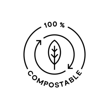 Dairesel Oklar Vektör İllüstrasyonu ile% 100 Gübrelenebilir Yaprak Özeti