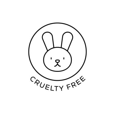 Asgari Stil Vektör İllüstrasyonlu Tavşan Sembollü Acımasız Rozet Simgesi