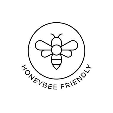 Bal arısı Dost Canlısı Simge, Çember Görüntü Çizgisi içinde Arı Sembollü Minimum Çevre Etiketi Vektör Rozeti