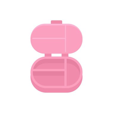 Beyaz Arkaplan Vektör İllüstrasyonlu Boş Pembe Bento Beslenme Kutusu