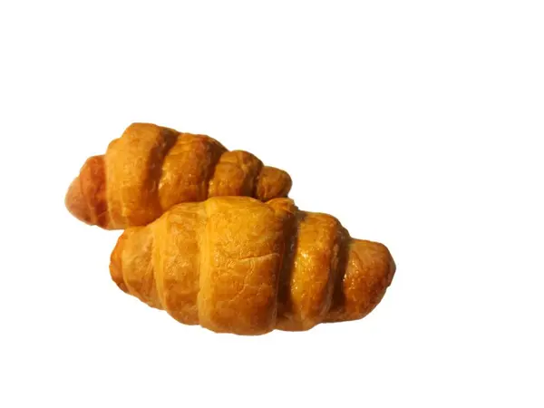 Zwei Croissants Auf Weißem Hintergrund — Stockfoto