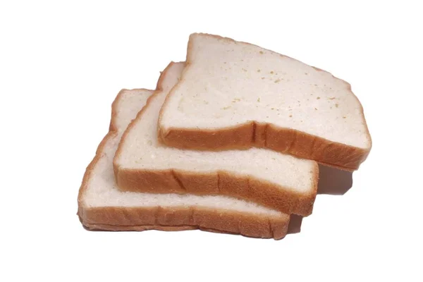Beyaz Arka Planda Dilim Ekmek — Stok fotoğraf