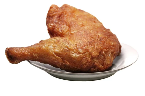 Τηγανητά Πόδια Κοτόπουλου Λευκό Πιάτο — Φωτογραφία Αρχείου