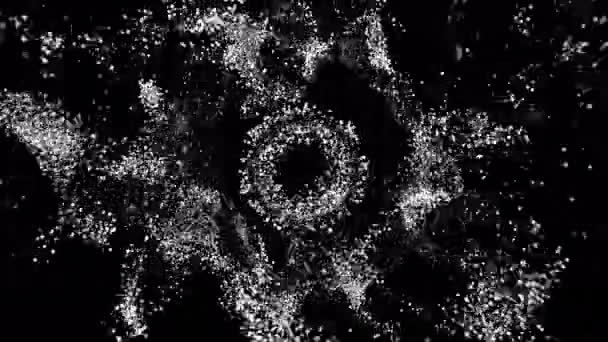 Комп Ютер Створив Абстрактний Круглий Візерунок Бульбашками Випромінювальними Колами — стокове відео