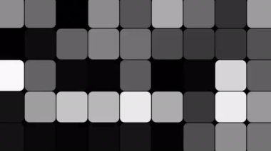 Değişik şekillerde yanıp sönen siyah ve beyaz karelerin dinamik ve hipnotik görüntüsü. Basit çarpıcı tasarım ritmik ve titreşimli bir etki yaratır..  