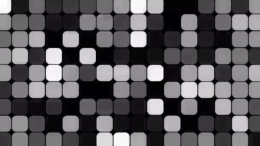 Değişik şekillerde yanıp sönen siyah ve beyaz karelerin dinamik ve hipnotik görüntüsü. Basit çarpıcı tasarım ritmik ve titreşimli bir etki yaratır..  