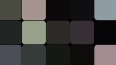 Değişik şekillerde yanıp sönen yumuşak çok renkli karelerin dinamik ve hipnotik görüntüsü. Basit çarpıcı tasarım ritmik ve titreşimli bir etki yaratır.. 