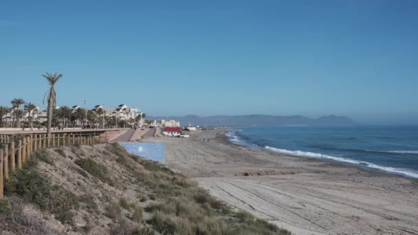 Obecný Pohled Pobřeží Pláže Retamaru Almeria Španělsko — Stock video