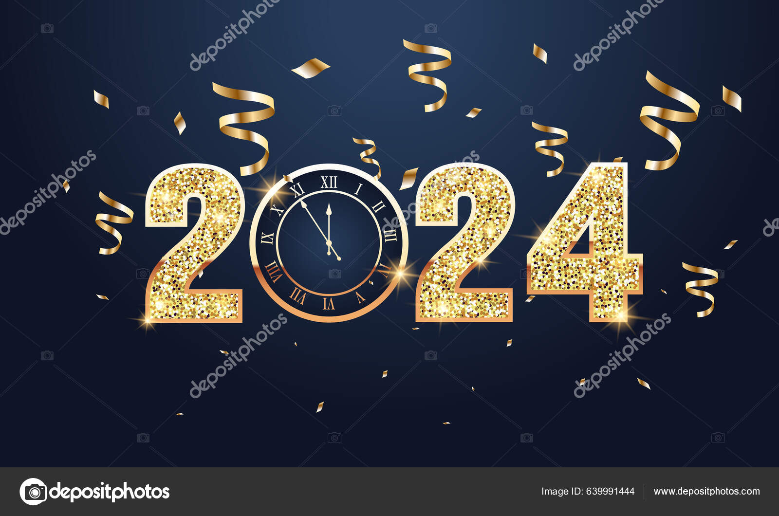 Happy new year 2024 greeting card Royalty Free Vector Image