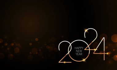 2024 Happy New Year Background Design. Greeting Card, Banner, Poster. Vector Illustration. clipart