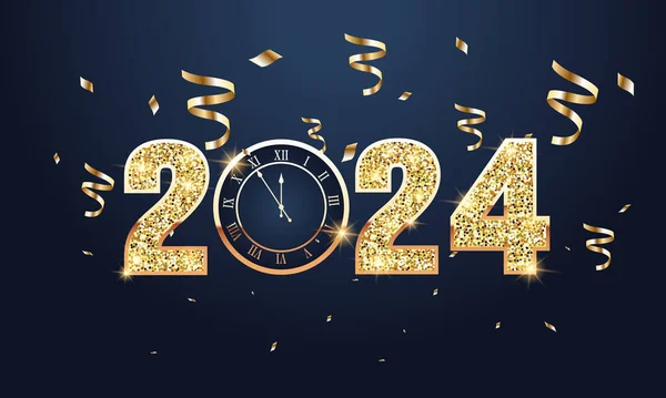 2024 Happy New Year Background Design. Greeting Card, Banner, Poster. Vector Illustration.