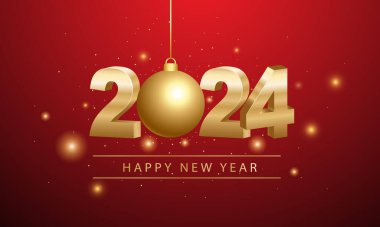 2024 Happy New Year Background Design. Greeting Card, Banner, Poster. Vector Illustration