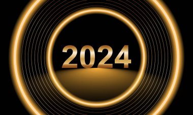 2024 Happy New Year Background Design. Greeting Card, Banner, Poster. Vector Illustration.
