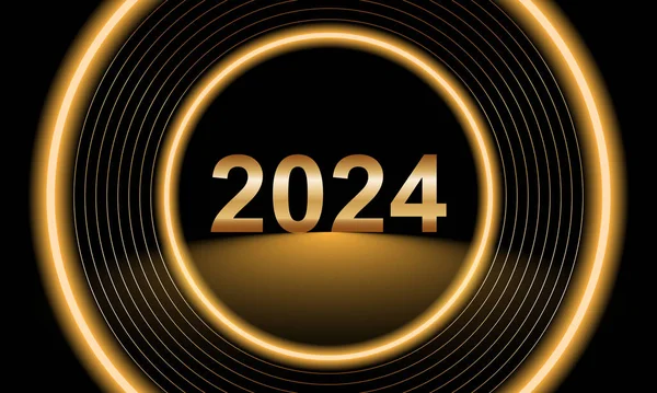2024 Καλή Χρονιά Σχεδιασμός Υποβάθρου Ευχετήρια Κάρτα Μπάνερ Πόστερ Εικονογράφηση — Διανυσματικό Αρχείο