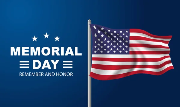 Memorial Day Background Design Banner Poster Greeting Card Vector Illustration — Vetor de Stock