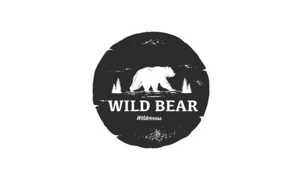 Wild Bear Logo Design Vecteur Premium Emblème Logo Vintage Illustration — Image vectorielle