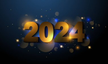 Bokeh 'in hafif efektli yeni 2024 yılı poster şablonu kutlu olsun..