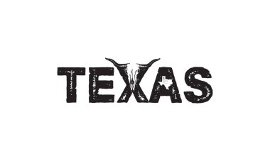 Texas Longhorn, Country Western Bull Sığır Vintage Markası Logosu Tasarımı