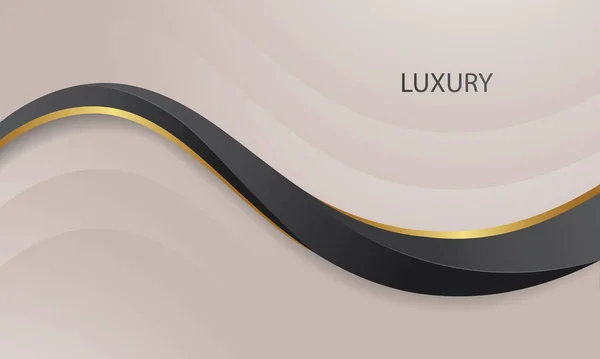 Goldene Linien Luxus Auf Cremefarbenem Hintergrund Elegante Realistische Papierschnitt Stil — Stockvektor