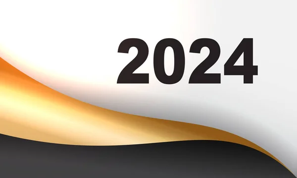 2024 Gelukkig Nieuwjaar Achtergrond Ontwerp Wenskaart Banner Affiche Vector Illustratie — Stockvector