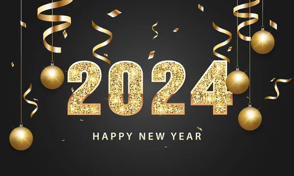 2024 Happy New Year Background Design. Greeting Card, Banner, Poster. Vector Illustration.
