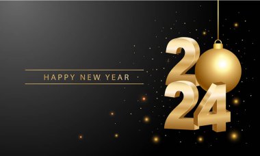 2024 Happy New Year Background Design. Greeting Card, Banner, Poster. Vector Illustration