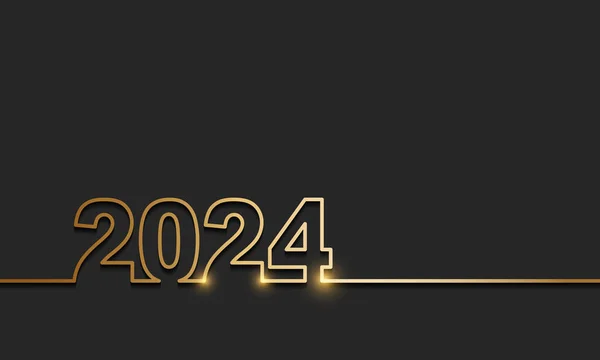 2024 Gelukkig Nieuwjaar Achtergrond Ontwerp Wenskaart Banner Affiche Vector Illustratie — Stockvector