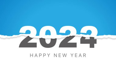 2024 Mutlu Yıllar Geçmiş Tasarımı. Tebrik kartı, Banner, Poster. Vektör İllüstrasyonu.