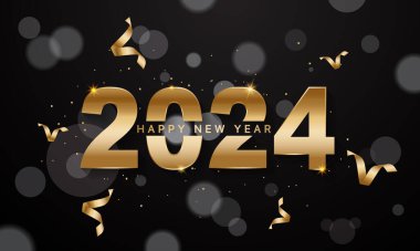 2024 Happy New Year Background Design. Greeting Card, Banner, Poster. Vector Illustration.