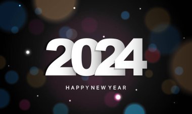 2024 Happy New Year Background Design. Greeting Card, Banner, Poster. Vector Illustration.