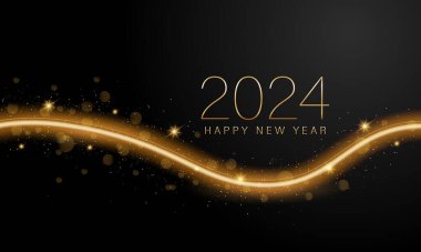 2024 Happy New Year Background Design. Greeting Card, Banner, Poster. Vector Illustration.