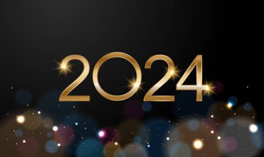2024 Happy New Year Background Design. Greeting Card, Banner, Poster. Vector Illustration.