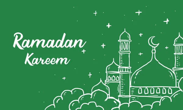 Ramadán Kareem Ručně Kreslené Islámské Ilustrační Ornamenty Pozadí — Stockový vektor