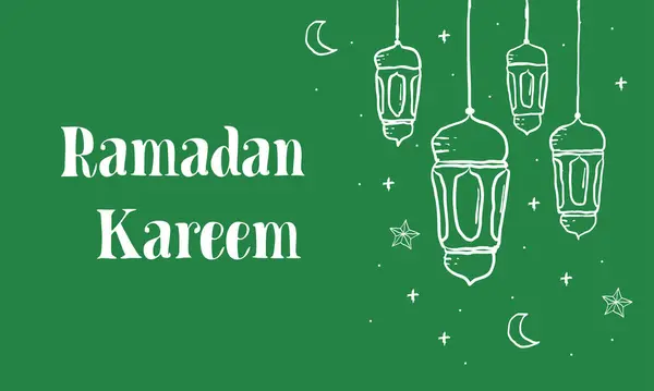 Ramadán Kareem Ručně Kreslené Islámské Ilustrační Ornamenty Pozadí — Stockový vektor