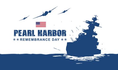 Pearl Harbor Anma Günü Arkaplanı. Vektör İllüstrasyonu.